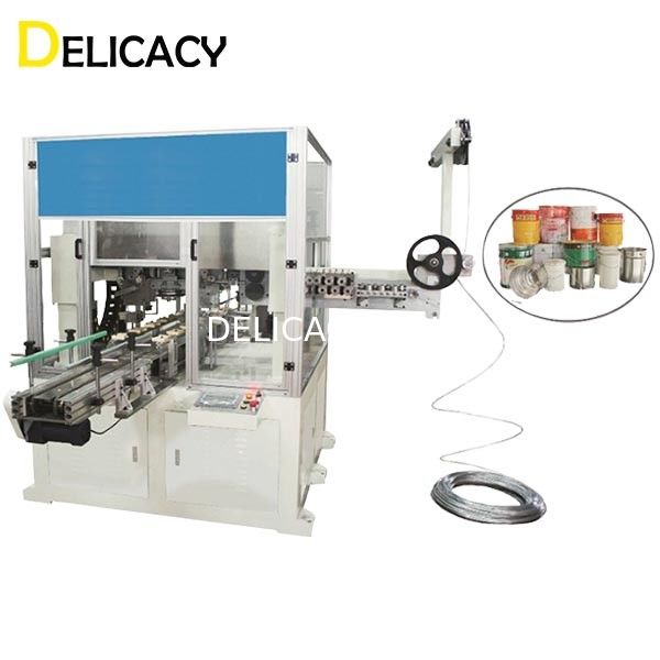 دستگاه دسته سیم بشکه ای قلع ساز بسته بندی فلزی اتوماتیک برای خط ساخت قوطی سطل شیمیایی